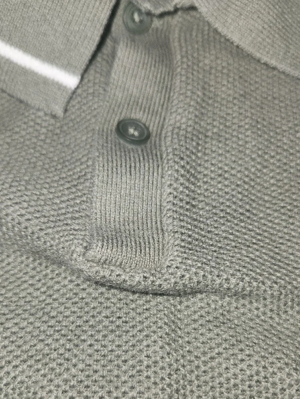 GAP Gray Polo with White Collar Stripe